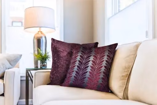 New Edge Blinds Trellis Cushion Cover in Purple Chenille, W/D/H: 43 x 43 x 1 cm – 2