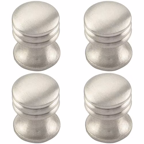 Loops 4 Pack Textured Cupboard Door Knobs in Brushed Silver