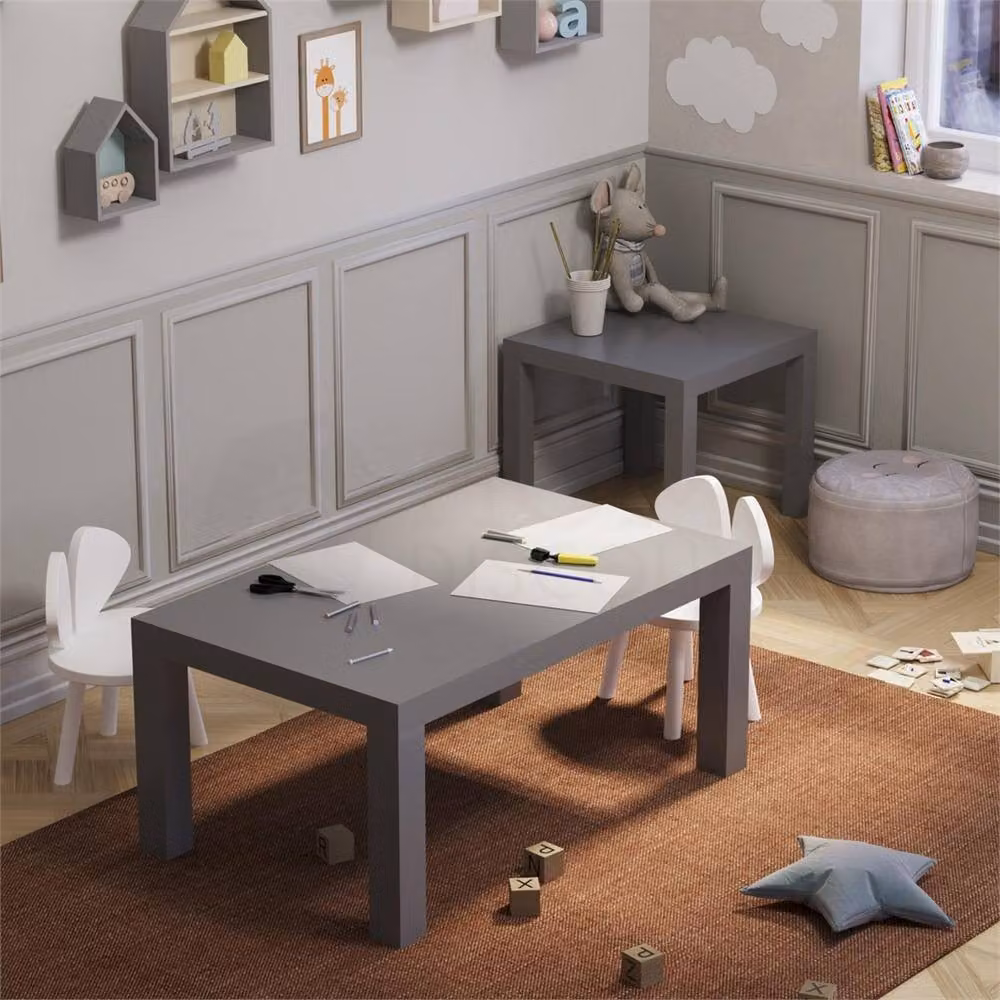 Kelvenix Modern Grey Wooden Coffee Table – 4
