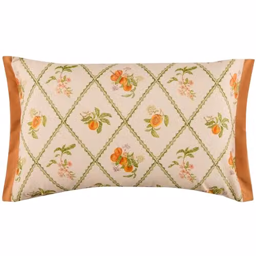 Voyage Maison Peach Trellis Outdoor Cushion, Multicolour, W/D/H: 60 x 40 x 40 cm