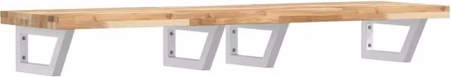 Berkfield Home Wall Mounted Basin Shelf in Brown Acacia Wood and Steel