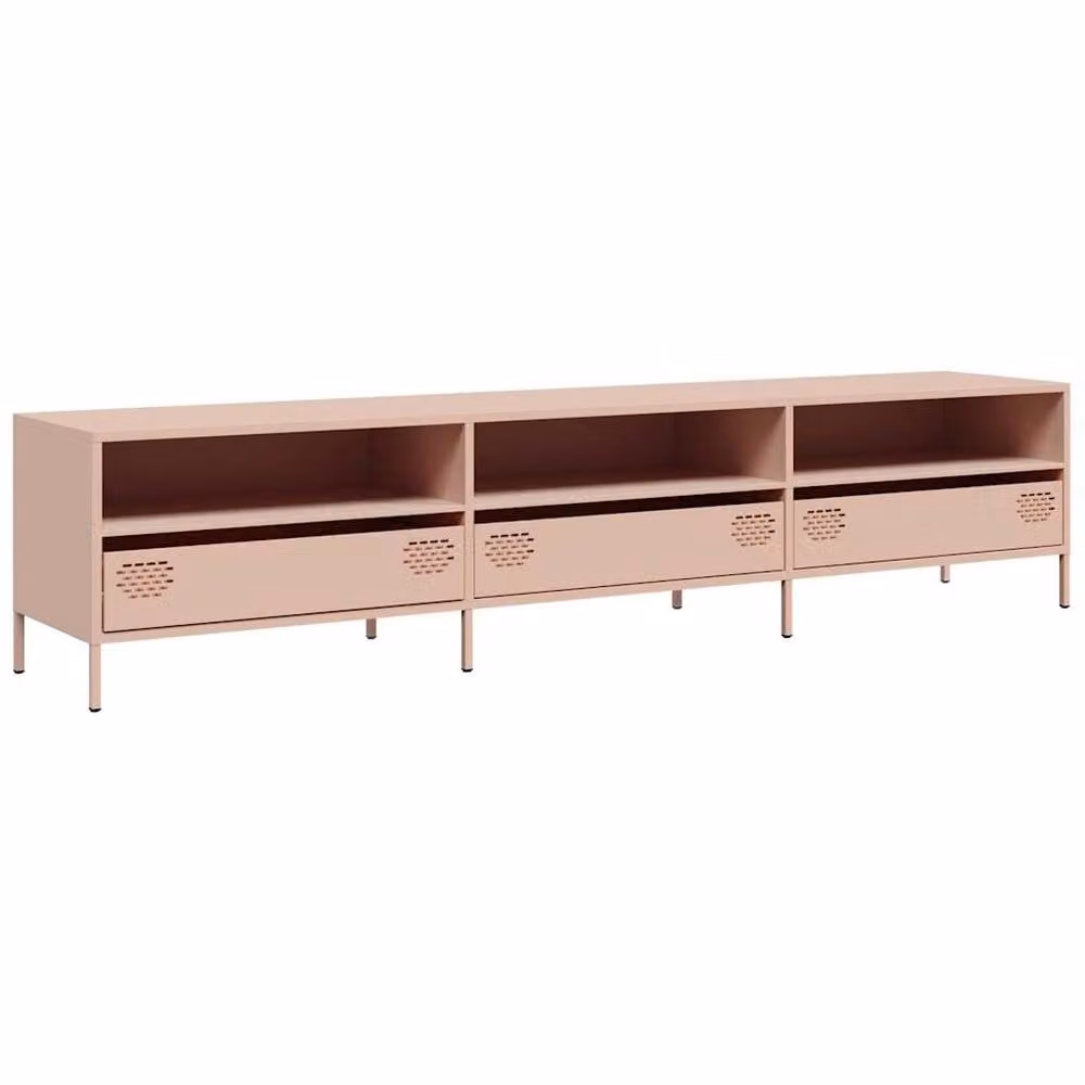 Berkfield Home Modern Pink TV Cabinet in Matt Cold-rolled Steel W: 202 cm, D: 39 cm, H: 43.5 cm – 3