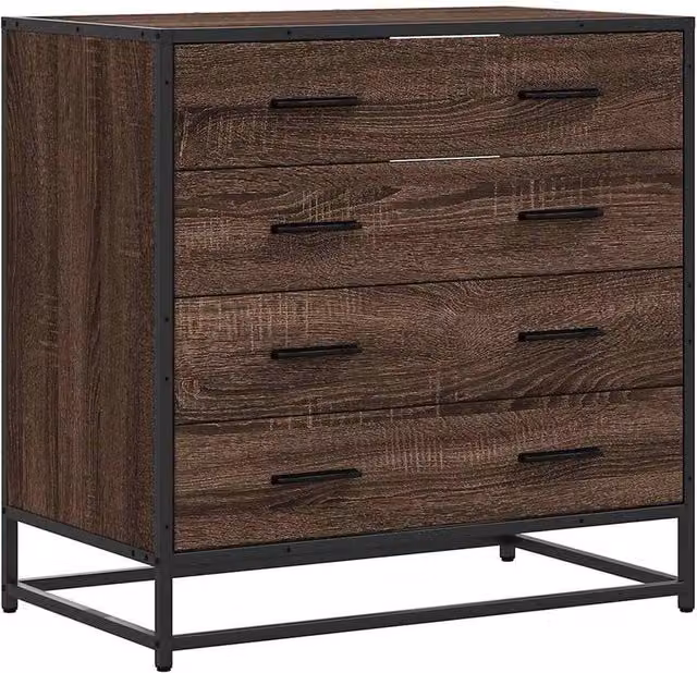 Berkfield Home Brown Oak Drawer Cabinet, W/D/H: 70 x 41 x 70 cm – 1