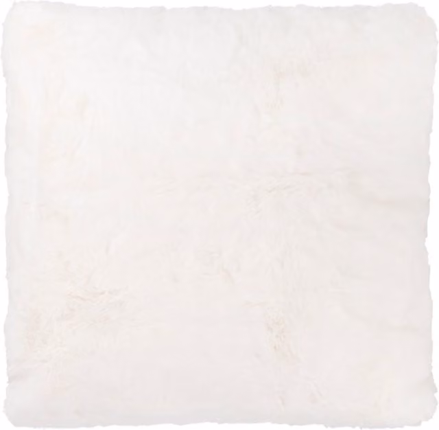 Divante White Faux Fur Square Rabbit Cushion, W/D/H: 55 x 55 x 55 cm