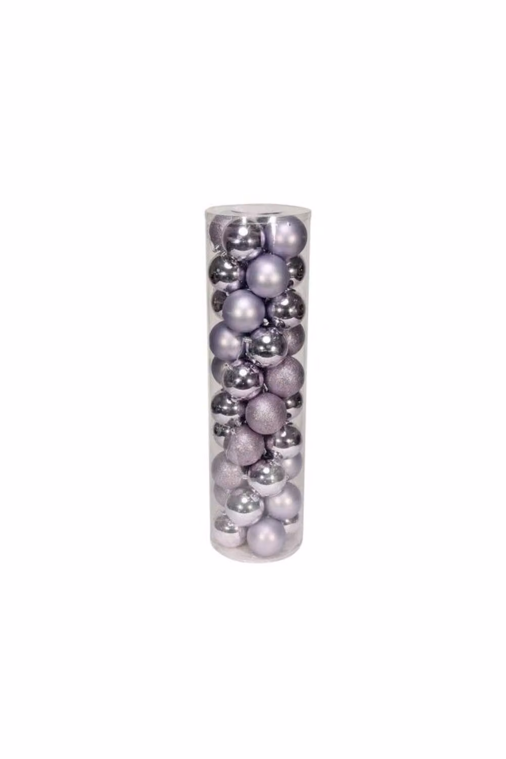 KDMD 48 Lilac Christmas Baubles with Matt, Shiny and Glitter Finishes, Diameter: 8 cm – 2