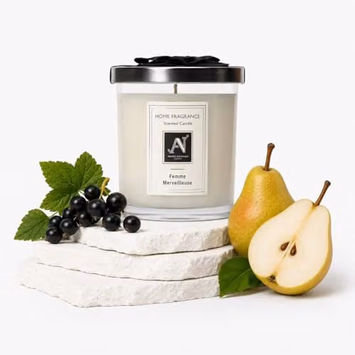 Aroma Naturals Minimalist Luxe Femme Merveilleuse Scented Candle in White