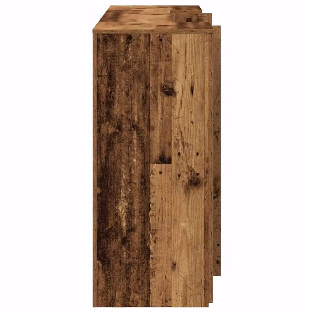 Berkfield Home Reception Desk in Brown Old Wood, W/D/H: 200 x 50 x 103.5 cm – 3