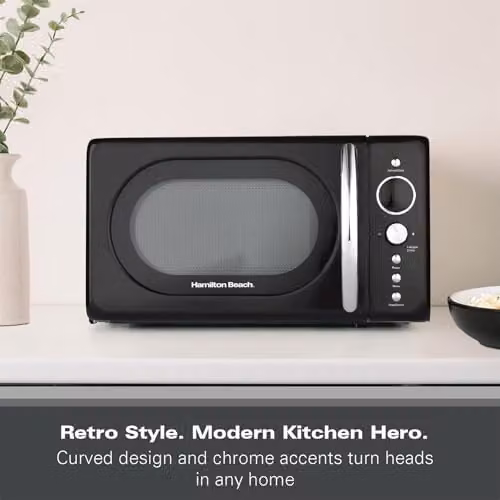 Hamilton Beach 20L Retro Solo Microwave with LED Display and Child Lock, Black – 3