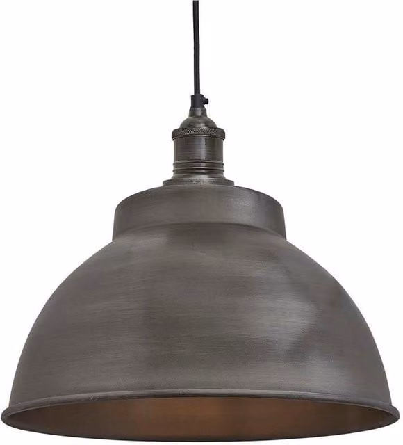 Industville Brooklyn Dome Pendant Light in Grey Metal – 1