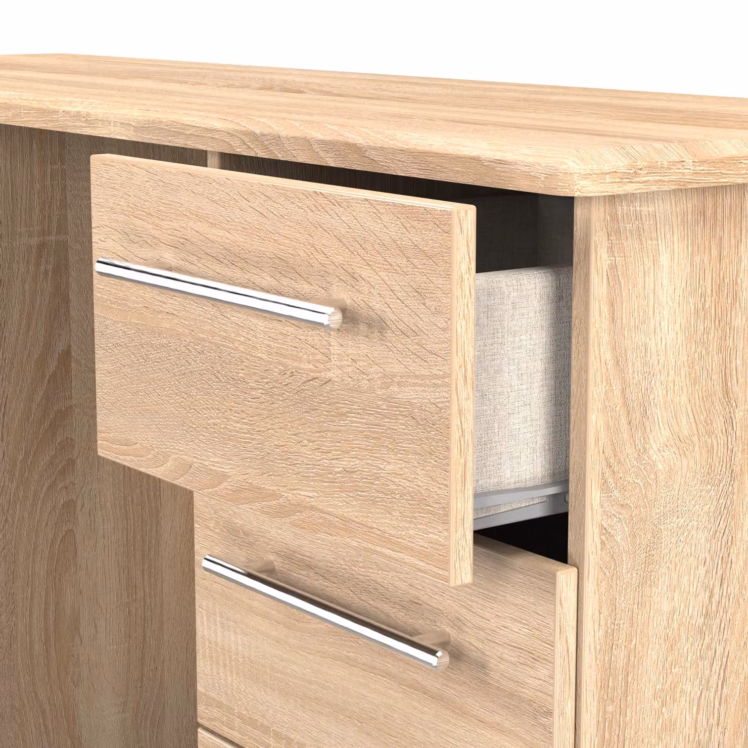 Carlton Ready Assembled 6 Drawer Kneehole Desk in Light Oak – 3