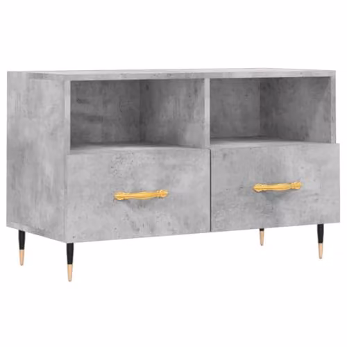 vidaXL Modern TV Cabinet in Grey with Media Compartments, W/D/H: 80 x 36 x 50 cm