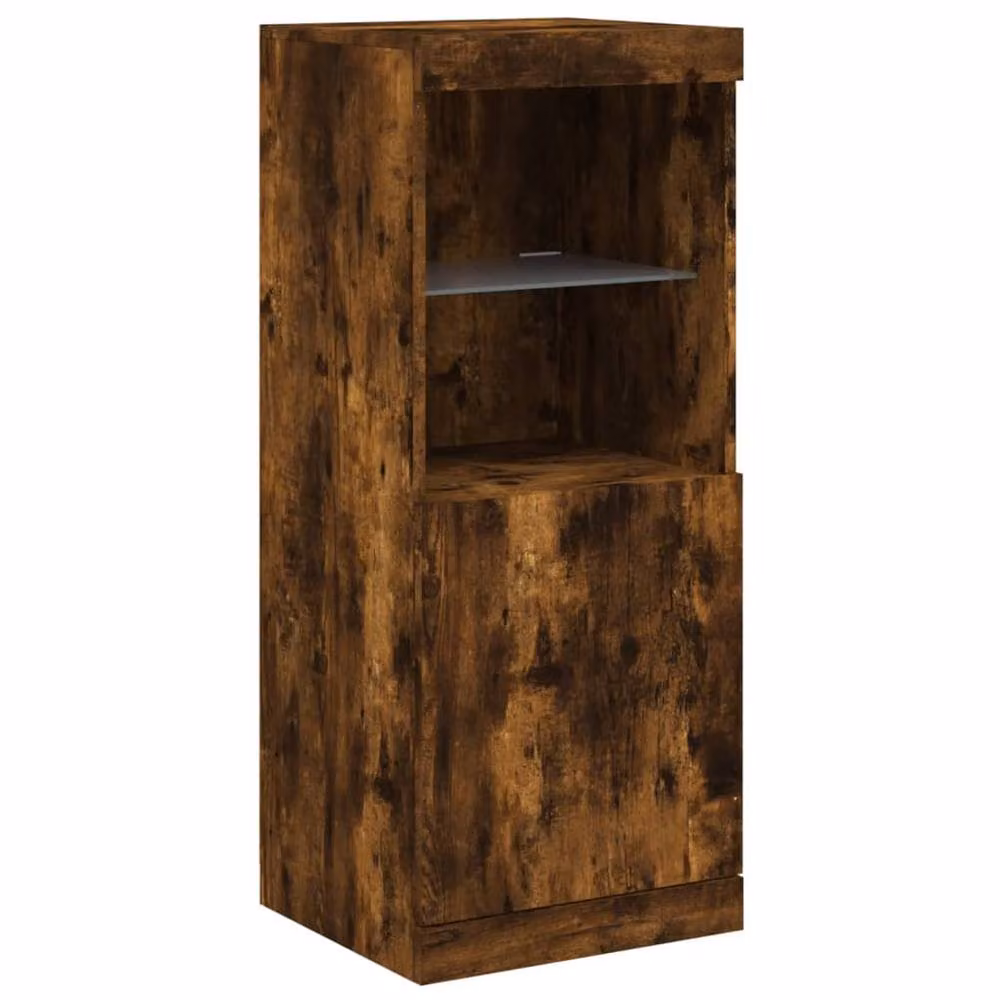 Berkfield Home Set of 3 Modern Smoked Oak Sideboards with Integrated LED Lighting in Brown – 5