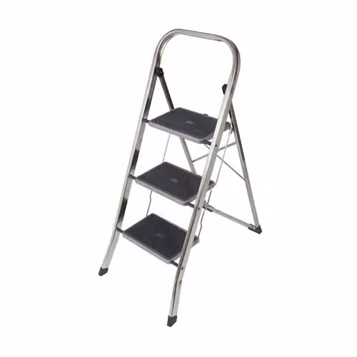 TB Davies 3 Tread Slimline Aluminium Step Stool in Silver