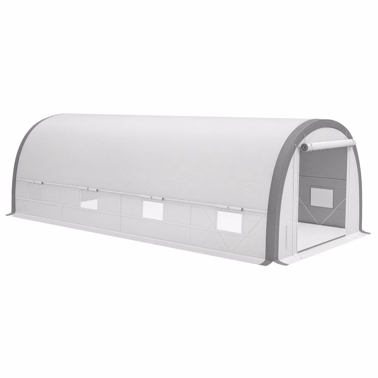 OUTSUNNY White Polytunnel Greenhouse with Galvanised Steel Frame, W/D/H: 6 x 3 x 2 m – 2