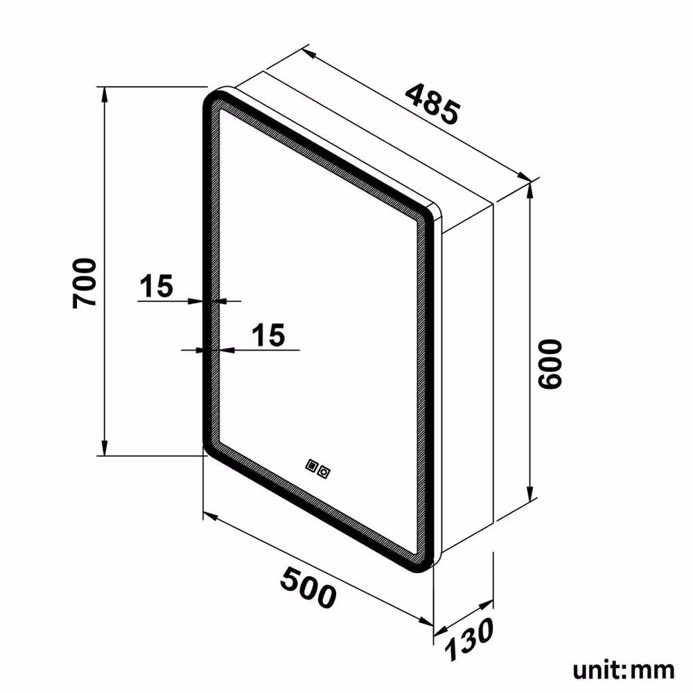 FLAVORA White LED Bathroom Mirror Cabinet with Shaver Socket and Anti-Fog Feature – 2