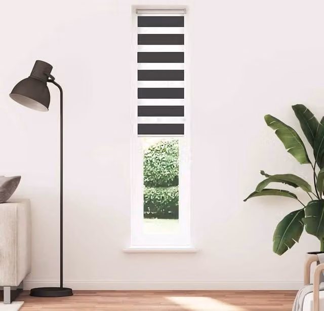 Berkfield Home Black Zebra Blind with Animal Pattern, W: 50 cm, H: 200 cm – 1