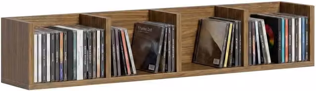 Rolipo 84 CD 56 DVD Blu-Ray Wall Mounted Media Storage Rack in Brown – 1