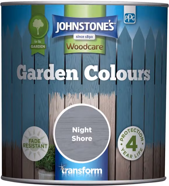 Johnstone's Garden Colours Exterior Wood Paint, Night Shore Grey, 1L – 3