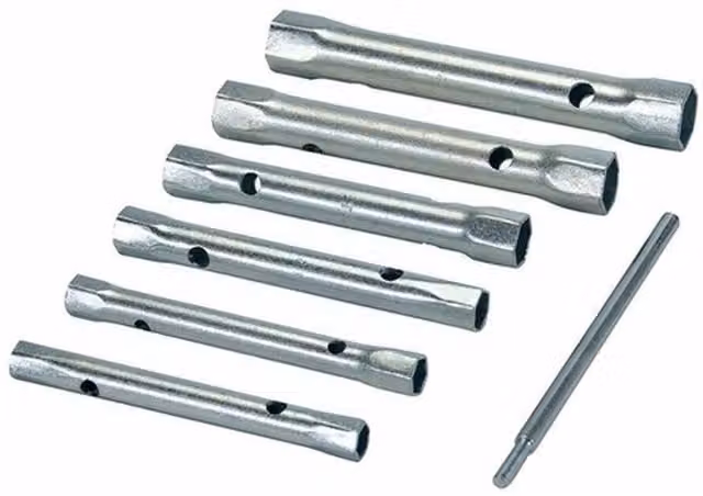 Garden Mile 6 Piece Silver Steel Ring Spanner Set