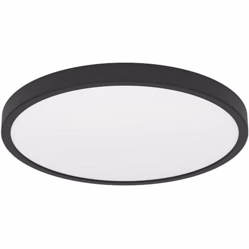 Loops Modern Round Black LED Ceiling Light with E14 Bulb Included