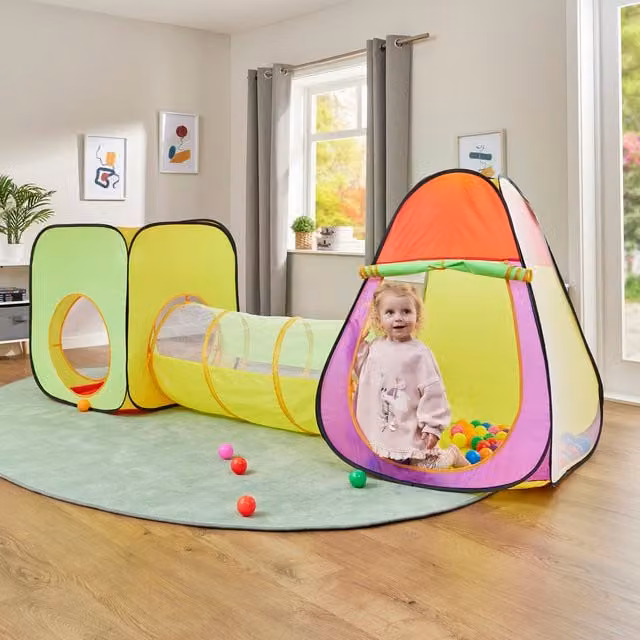 Liberty House Toys 3-in-1 Kids Tent and Ball Pit Combo Set in Multicolour