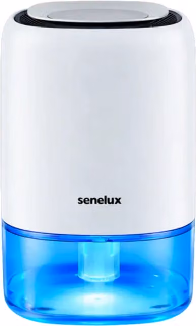 Senelux Quiet Dehumidifier with App Control and 7 LED Lights, White, Height: 16 cm