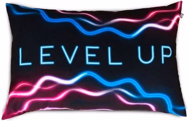 rucomfy Beanbags Level Up Gaming Bolster Cushion, Multicolour Graphic Print, W/D/H: 60 x 40 x 40 cm – 2