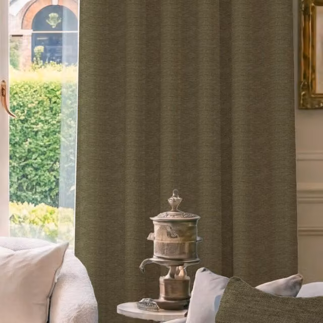 House Llewelyn-Bowen Tetbury Made To Measure Blackout Chenille Curtains in Sage Green
