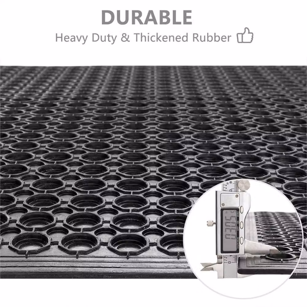 Nordara Black Thick Rubber Mat for Garage, Garden and Work Areas, W: 57 cm x L: 90 cm – 5
