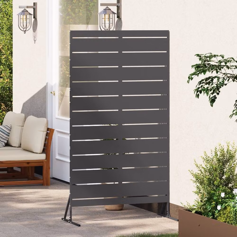 Berkfield Home Matte Black Steel Opaque Rectangular Privacy Screen, Height: 180 cm – 3