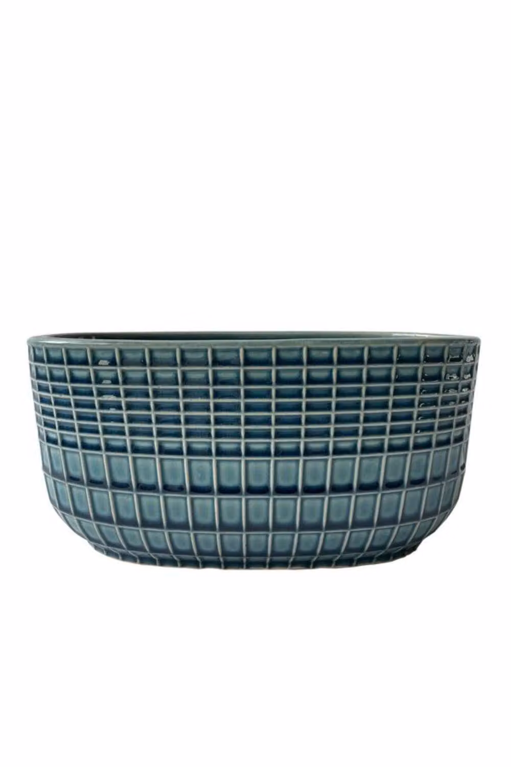 KDMD Hortus Braga Ceramic Tabletop Pot, Blue Green Petrol, H x W x D: 13 x 27 x 13 cm – 2