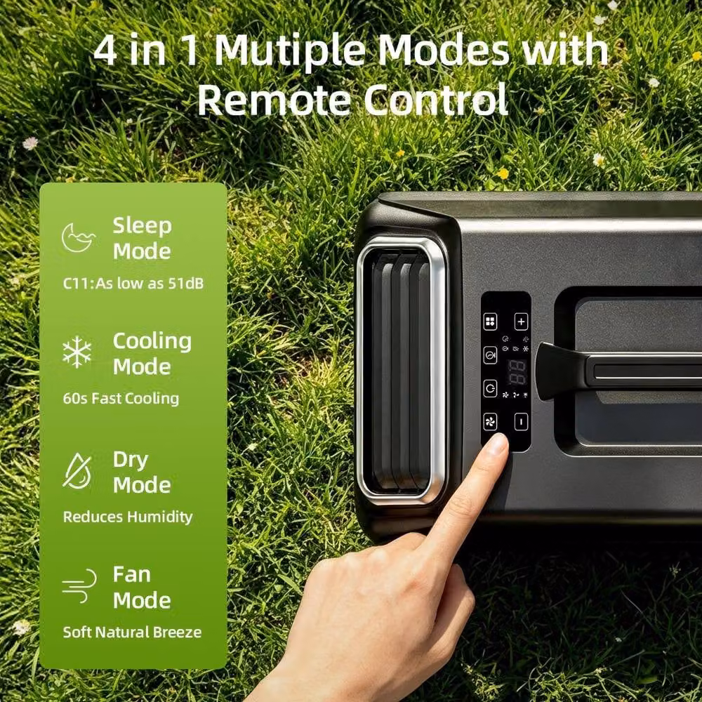 Rolipo Portable Outdoor Monobloc Air Conditioner with Remote Control, Black – 4