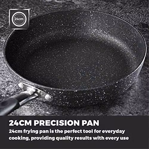 Tower T900113 Precision 24cm Non-Stick Forged Aluminium Frying Pan with Black Diamond Coating and Soft Grip Handle, Black – 3