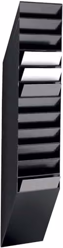 Durable Flexiboxx 12 Wall Mounted A4 Portrait Literature Holder in Black