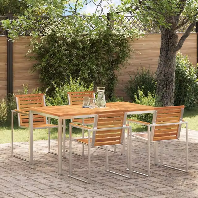 Berkfield Home Modern Outdoor Dining Table in Brown Solid Acacia Wood, W: 150 cm, D: 90 cm, H: 75 cm – 1