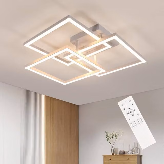 Goeco Modern LED Ceiling Lamp in White with Remote Control and Dimming Function