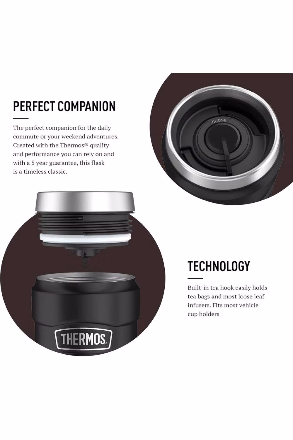 Thermos Stainless King Vacuum Insulated Tumbler, Black, 470ml – 8