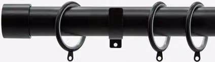New Edge Blinds Matt Black 28mm Metal Curtain Pole with End Caps, Length: 260 cm – 1