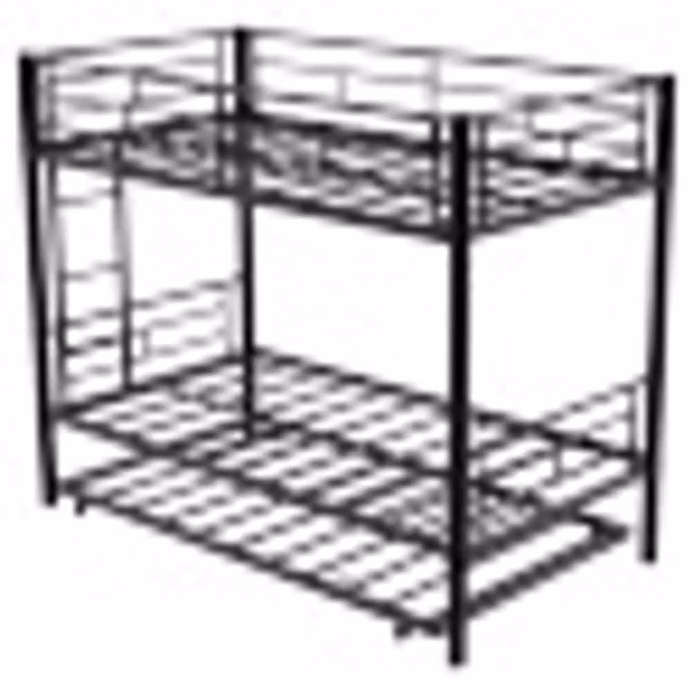 STILVORA Modern Metal 3ft Single Bunk Bed Frame with Pull-Out Bed in Black – 2