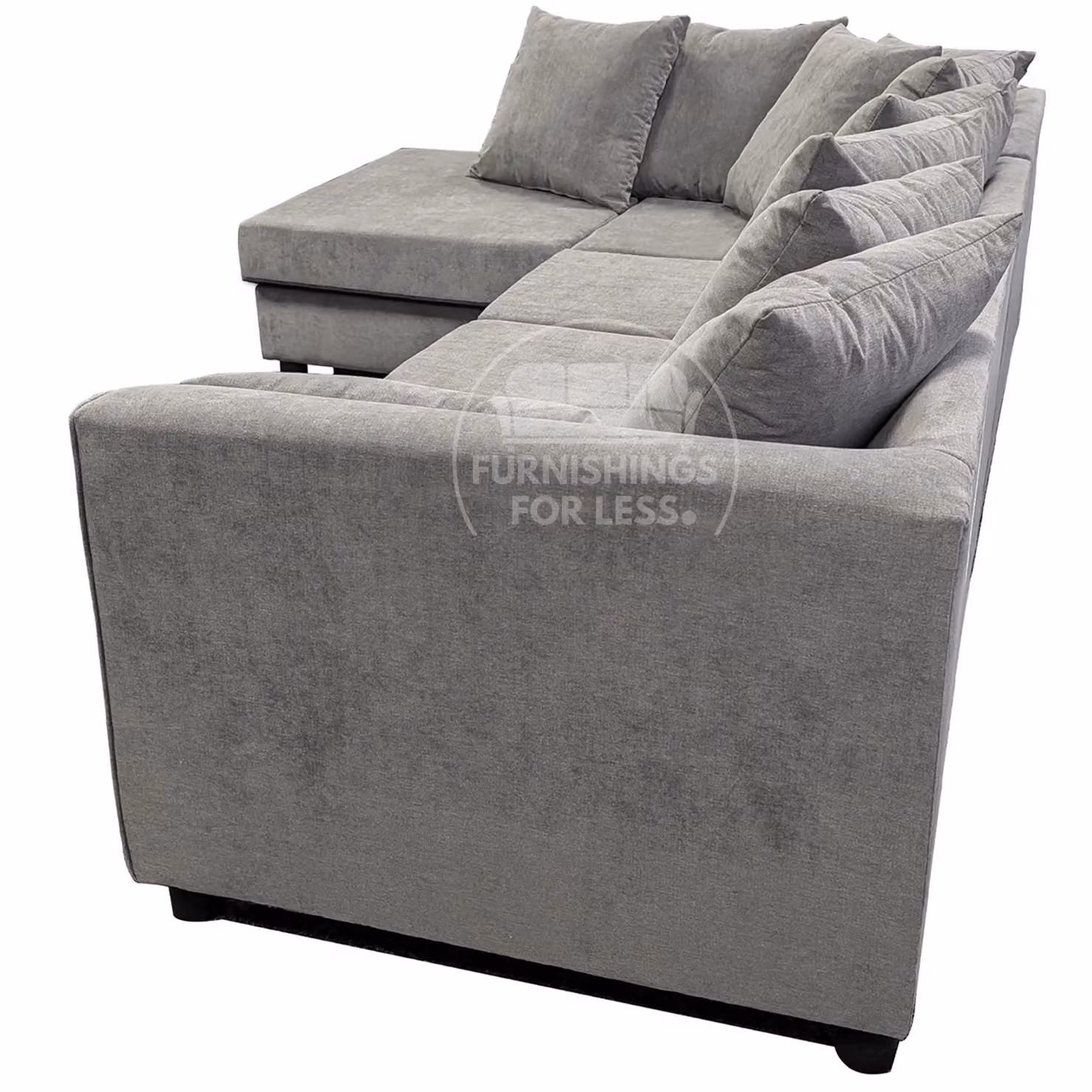 Furnishings For Less UK Casper Grey Chenille 5 Seater L Shaped Corner Sofa, Left Hand Facing – 4