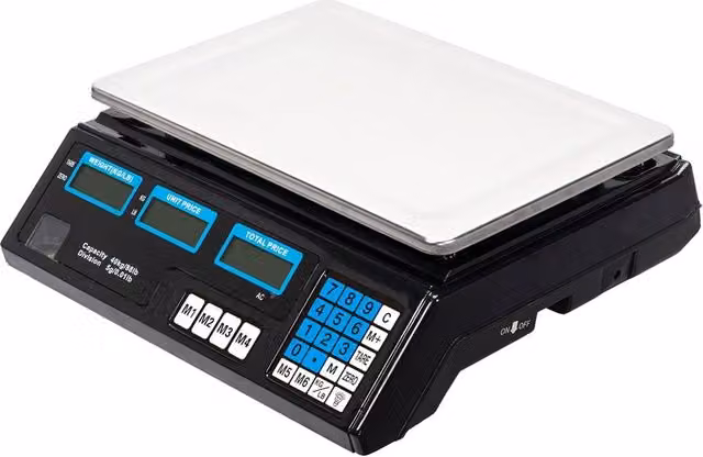 Kelvenix Black Digital Electronic Valuation Scale with 40 kg Capacity and Stainless Steel Finish – 1