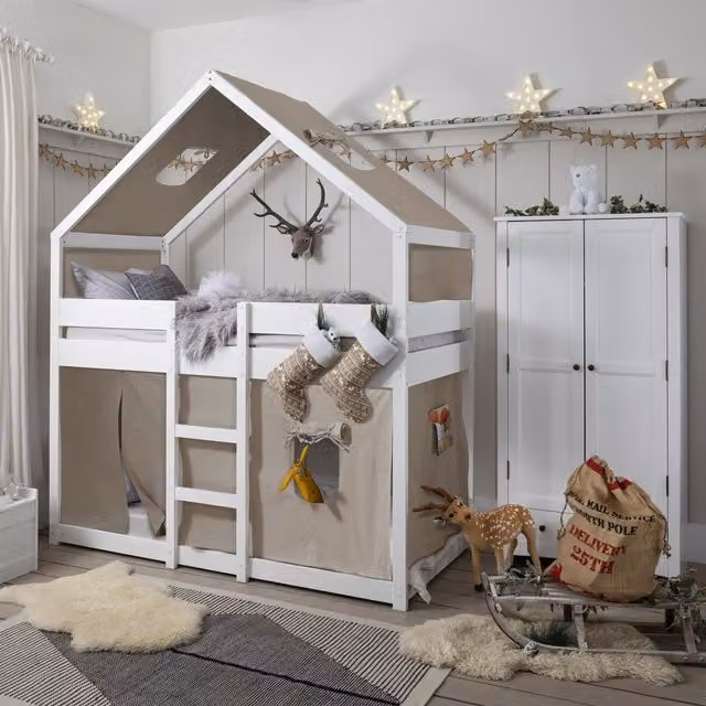 Noa and Nani Sofie Bunk Bed House Cabin with White Canvas Tent