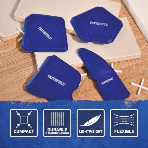 Faithfull 4 Piece Sealant and Grout Finishing Tool Kit with 13 Profile Variations and Blue Plastic Storage Case – 4