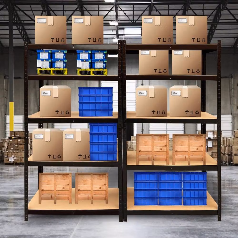 Kelvenix Heavy Duty 5 Tier Kitchen Shelving Unit in Black, H 150 x W 60 x D 30 cm – 5