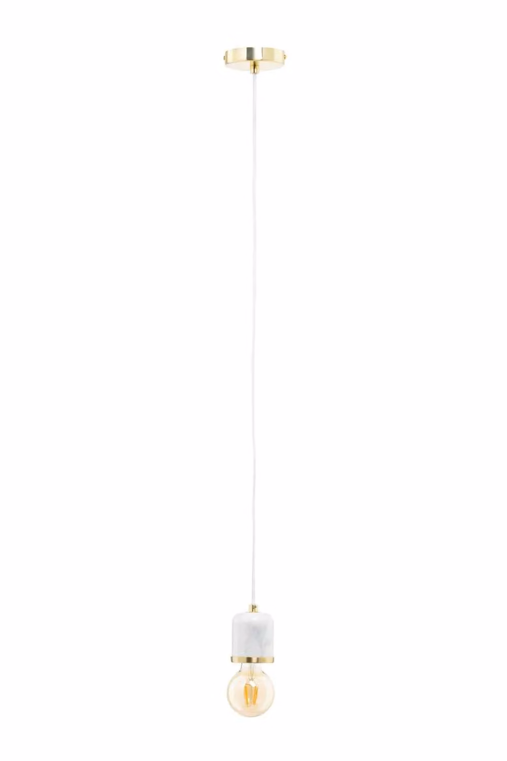 BHS Lighting Romano Suspended Pendant Ceiling Light in Gold and Marble with Transparent Glass Sphere – 2