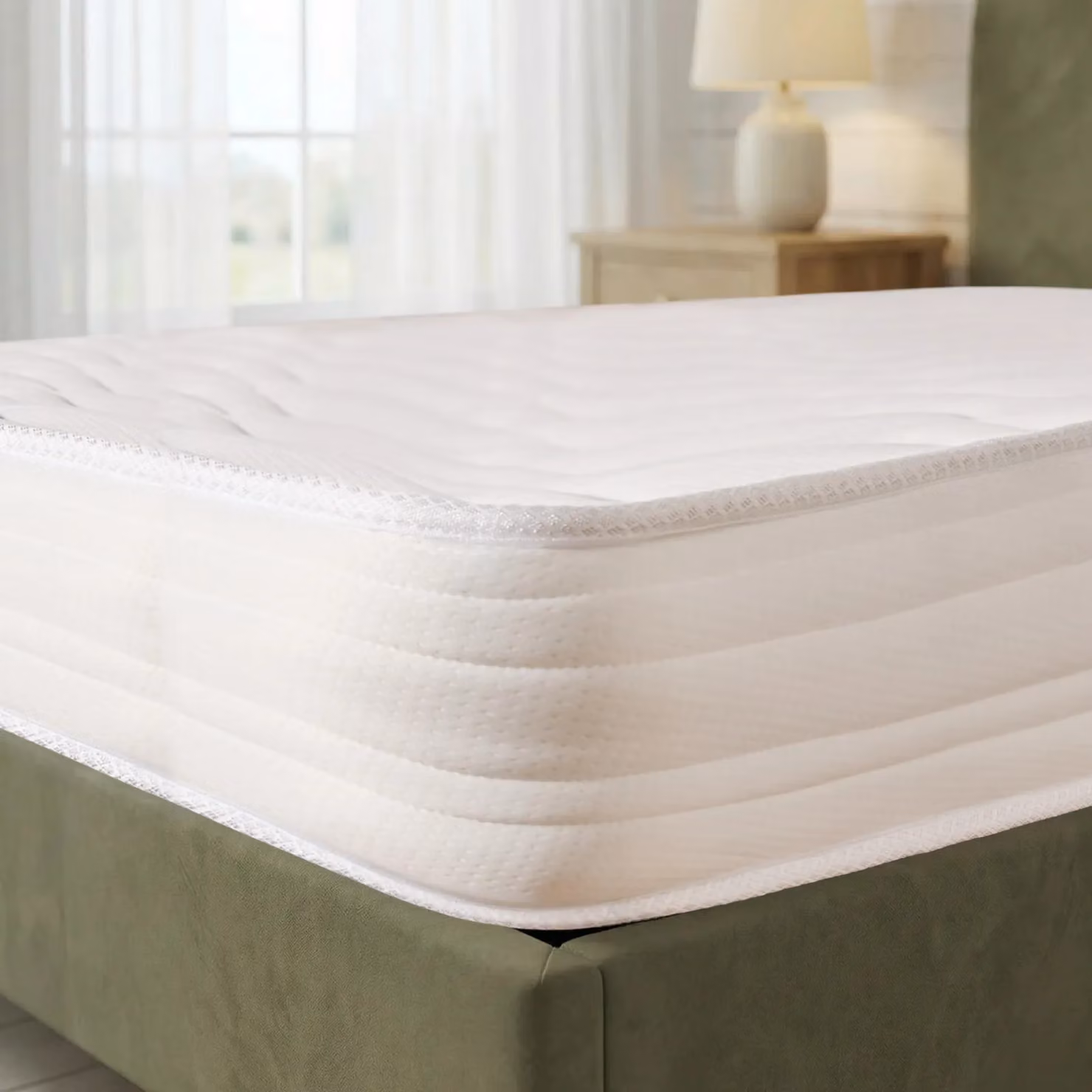 OHS White Hybrid Memory Foam Quilted Mattress, W: 180 cm x D: 200 cm – 3