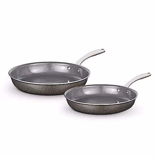 Tower Cerastone Pro 2 Piece Ceramic Non-Stick Frying Pan Set in Grey and Anthracite – 1