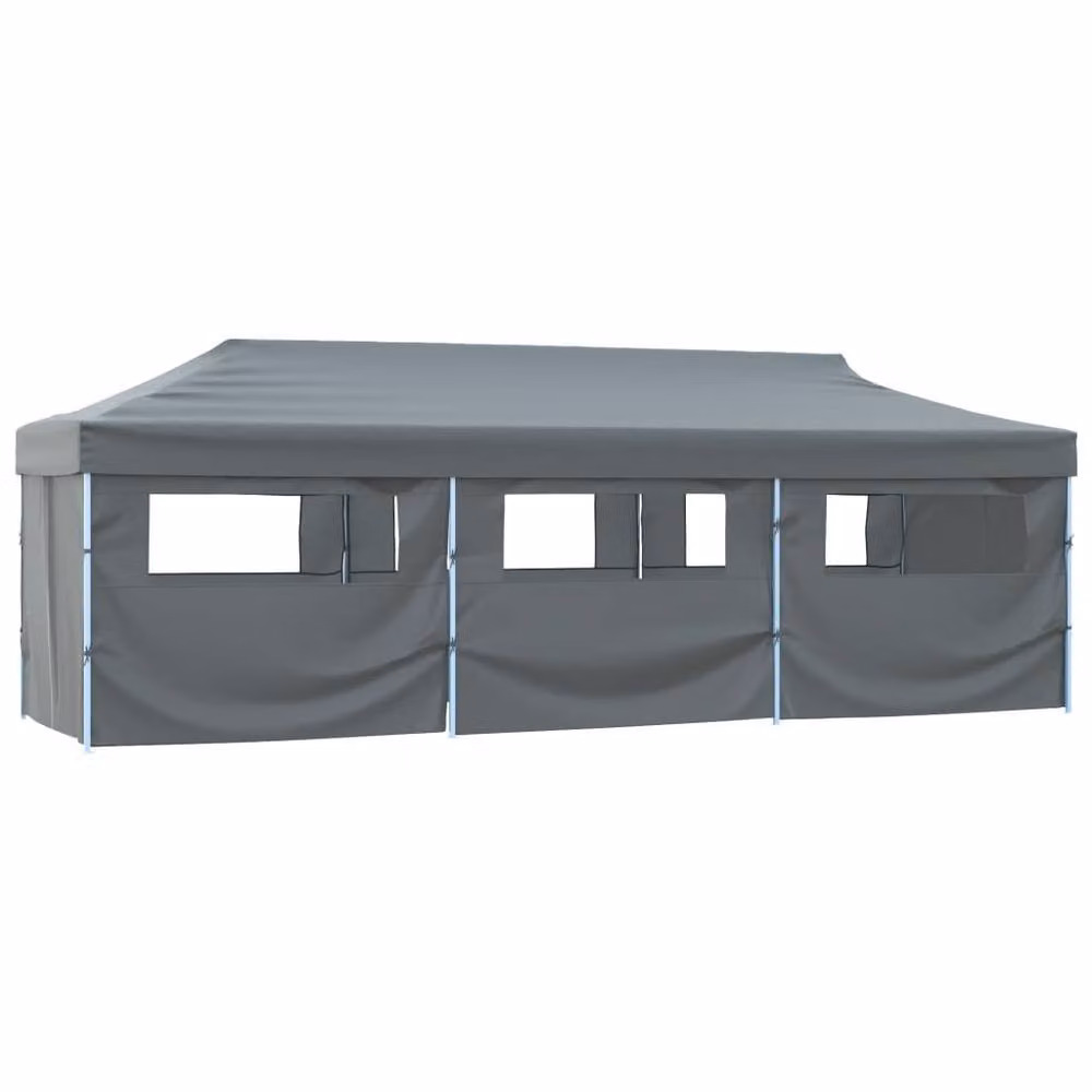 Berkfield Home Durable Folding Pop-up Party Tent with 8 Sidewalls, Anthracite, W: 9 m, D: 3 m, H: 3.15 m – 2