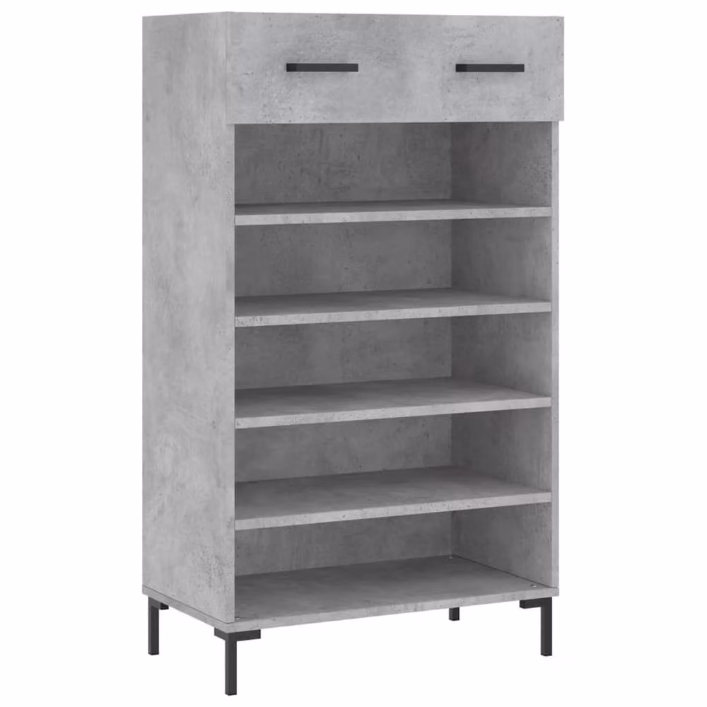 Berkfield Home Shoe Cabinet in Concrete Grey, W/D/H: 60 x 35 x 105 cm – 3