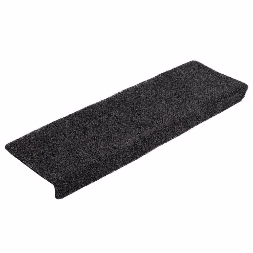 Berkfield Home Non-Slip Needle Punch Stair Mats, 10 Pack, Black, W/D/H: 65 x 21 x 4 cm – 3